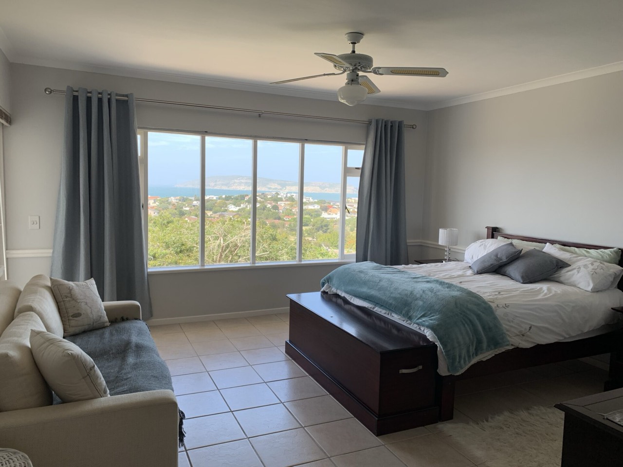Main bedroom with sea-facing windows
